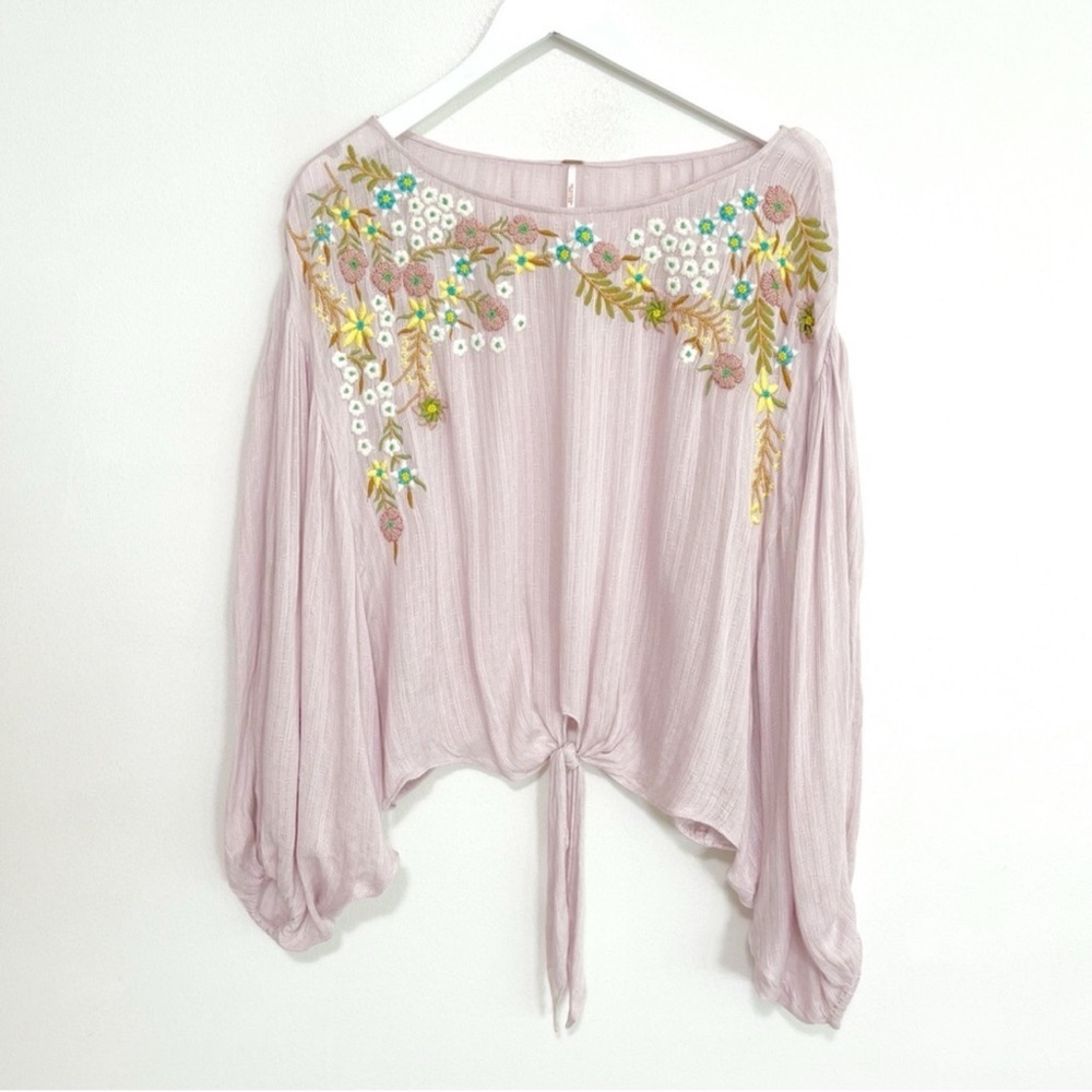 Free people up and away embroidered floral blouse size small - Picture 5 of 14